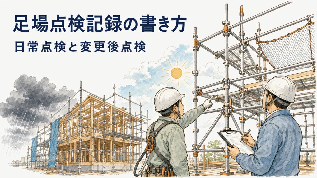 足場点検記録の書き方|日常点検と悪天候・変更後の記録ルール【2026年版】