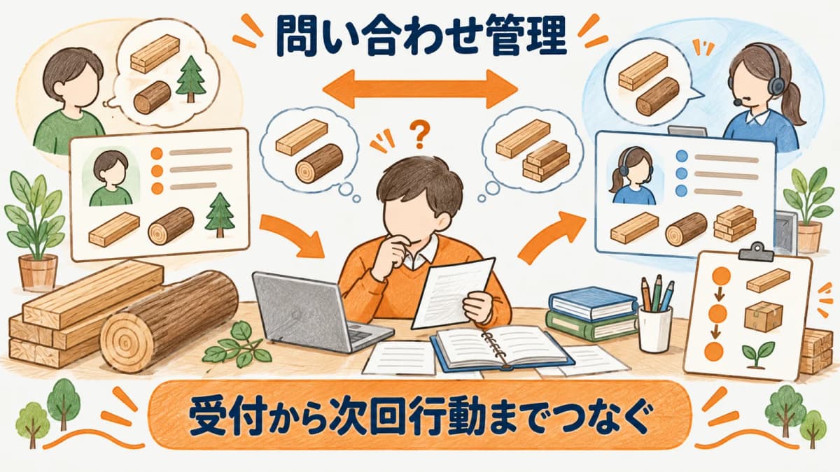 顧客情報と受付情報を分けて問い合わせを受ける場面