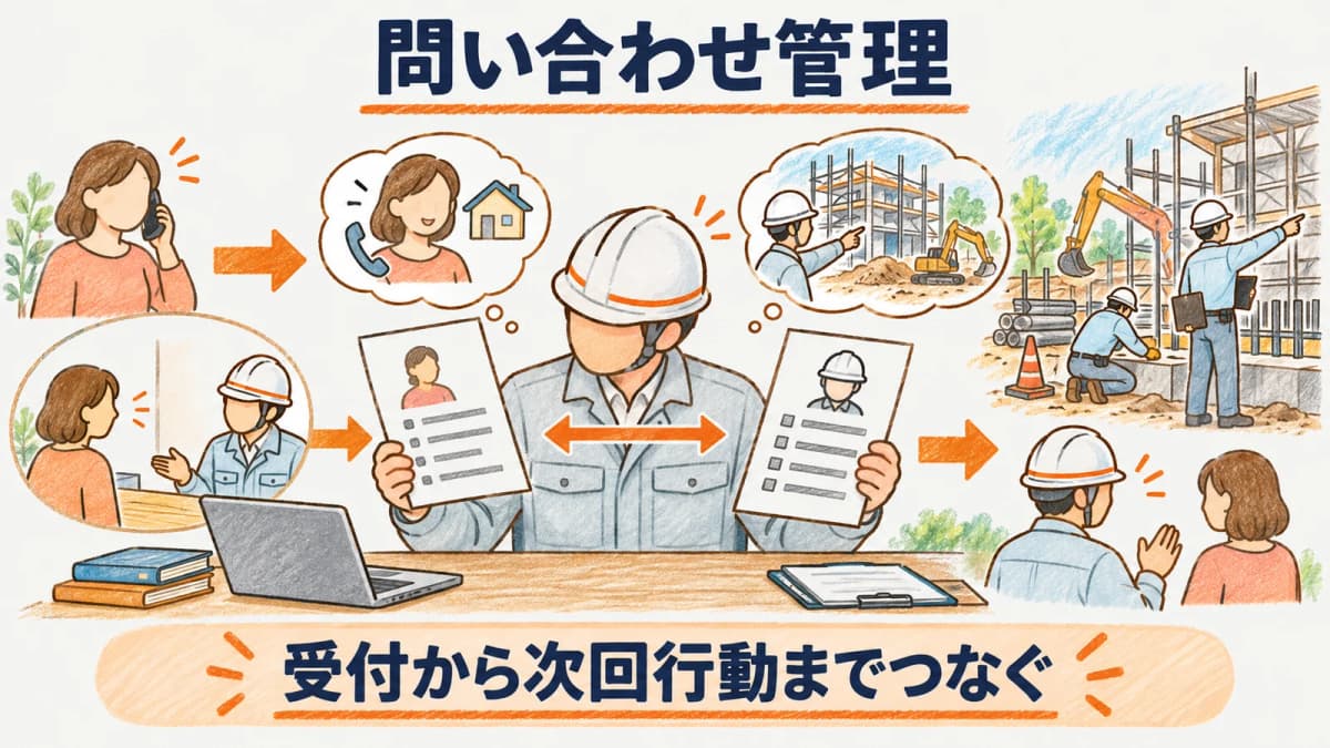 工務店の問い合わせ管理|反響を担当者へ引き継ぐ受付台帳の作り方