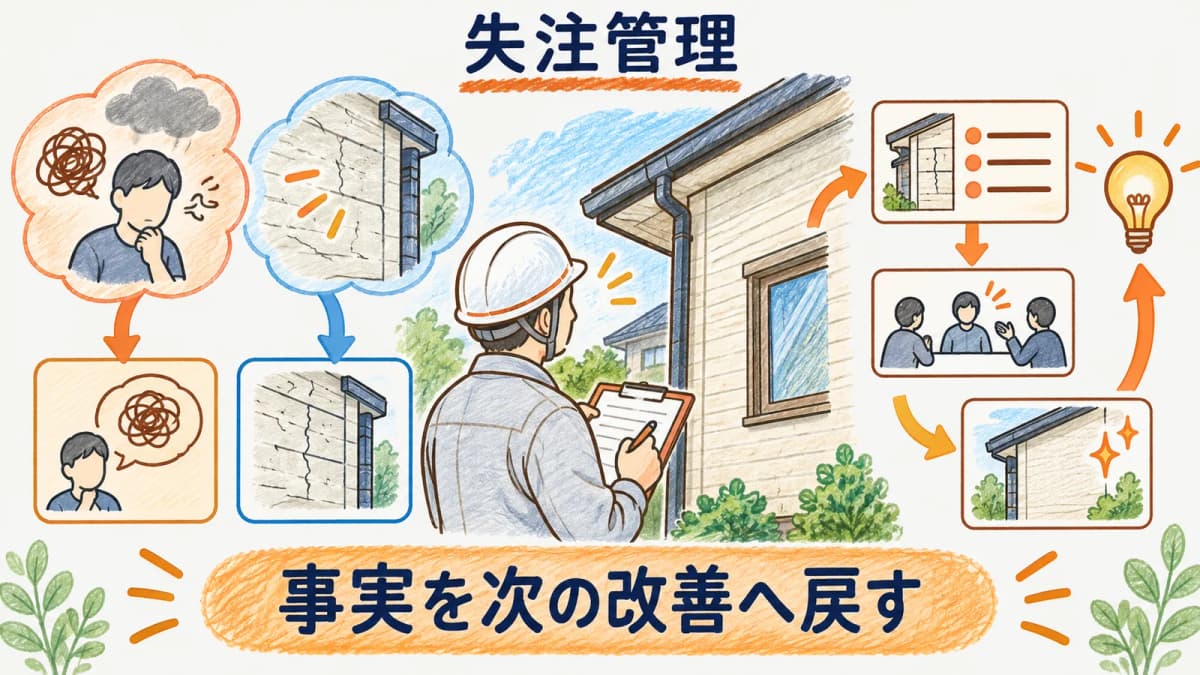 失注の事実と印象を分けて記録する工務店の営業