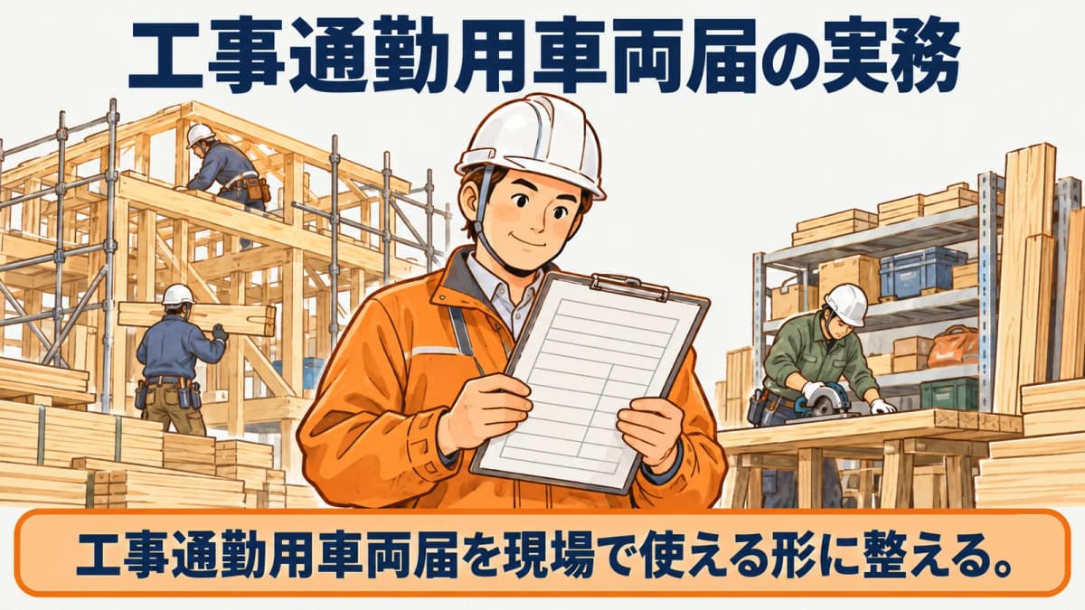 工事通勤用車両届の書き方|登録・変更を追える管理方法