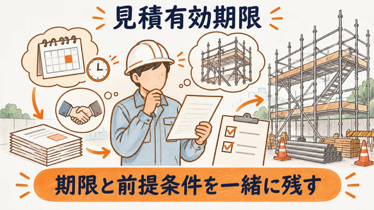 見積有効期限と前提条件を一緒に整理する図