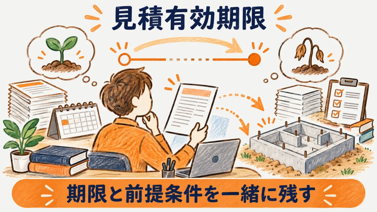 見積有効期限の起点と終了を分かるように書く図