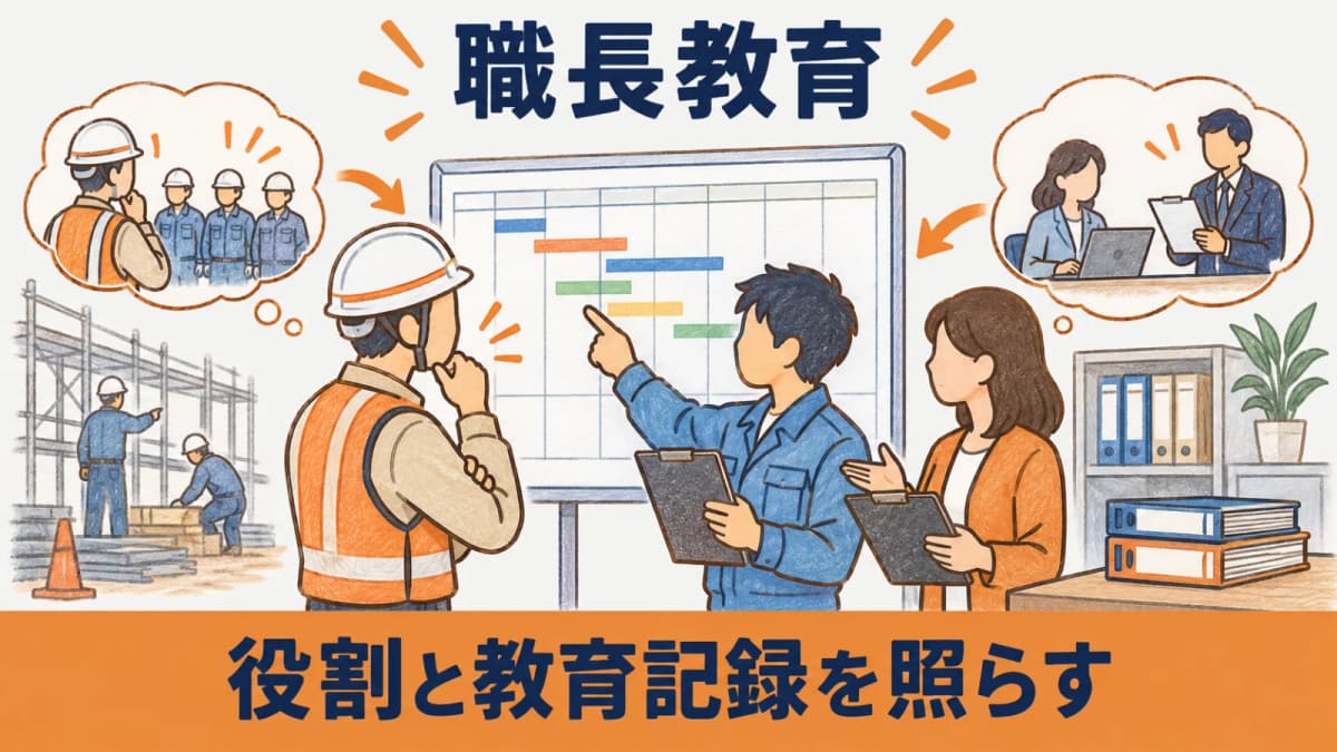 現場責任者と管理部門で教育記録を共有する場面