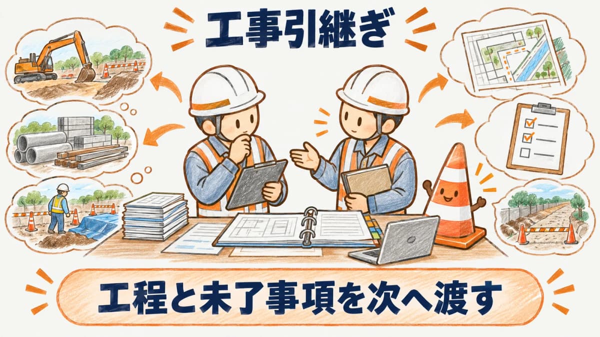 社内の現場担当交代で残す工事引継ぎの情報