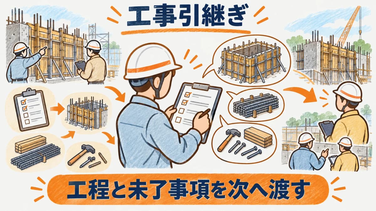 引継ぎ後に次の定例までの確認項目を整理する図