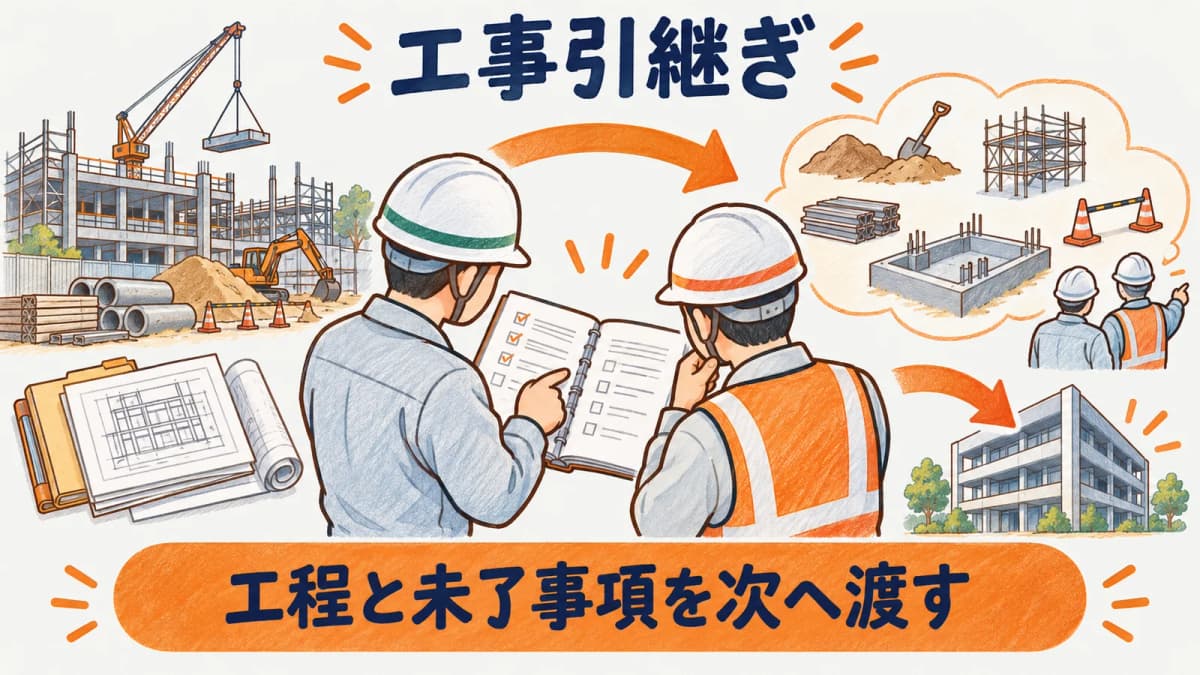 工事引継ぎの未了事項を閉じる記録