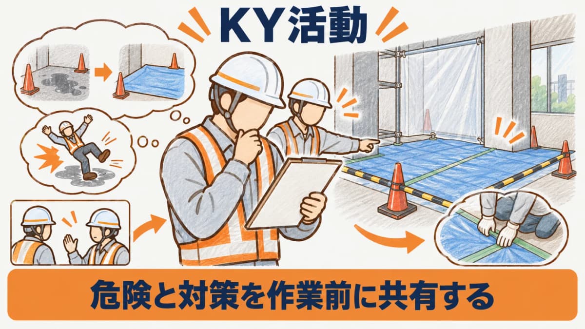変更が出た日にKY活動を再確認する作業前の場面