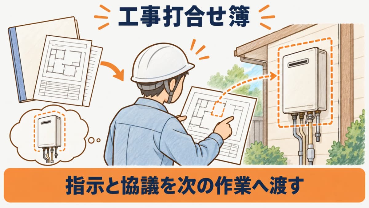 図面写真と対象範囲を打合せ記録に結び付ける図