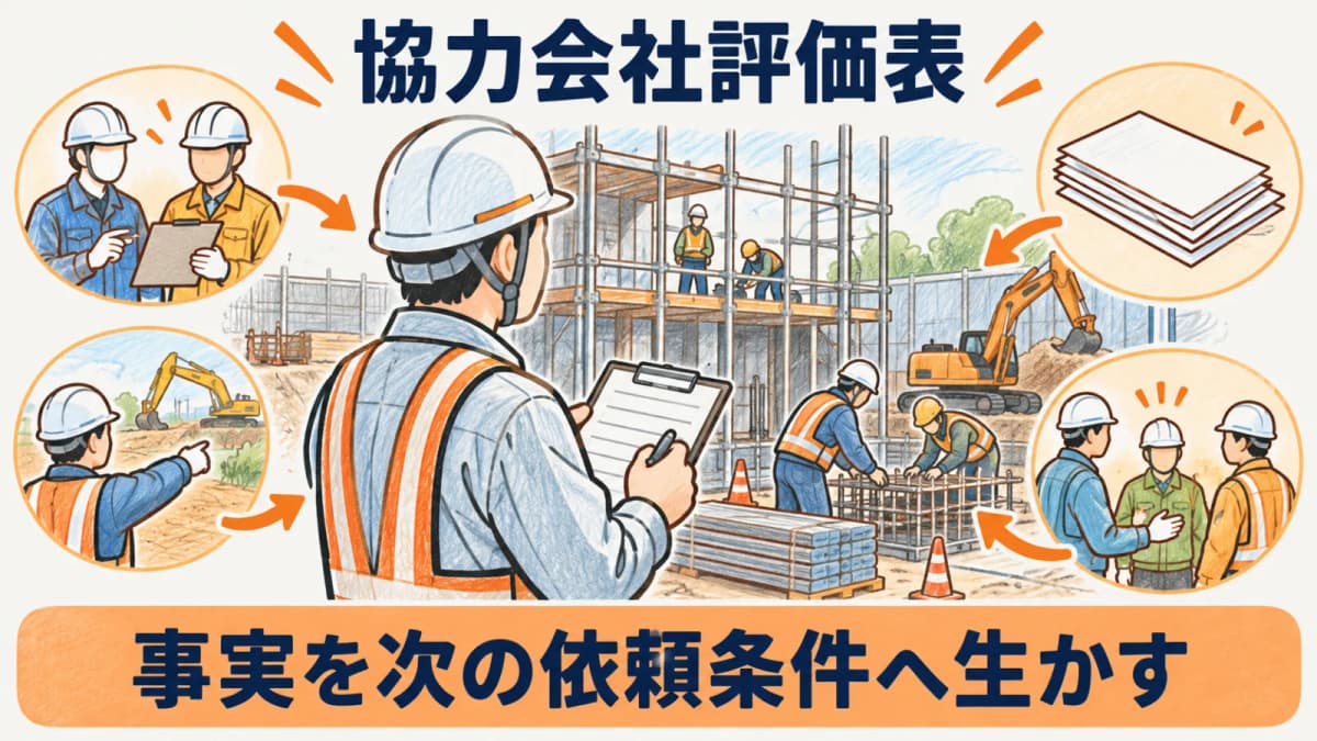 協力会社評価表の作り方|建設業で発注後の評価を次の選定に生かす方法