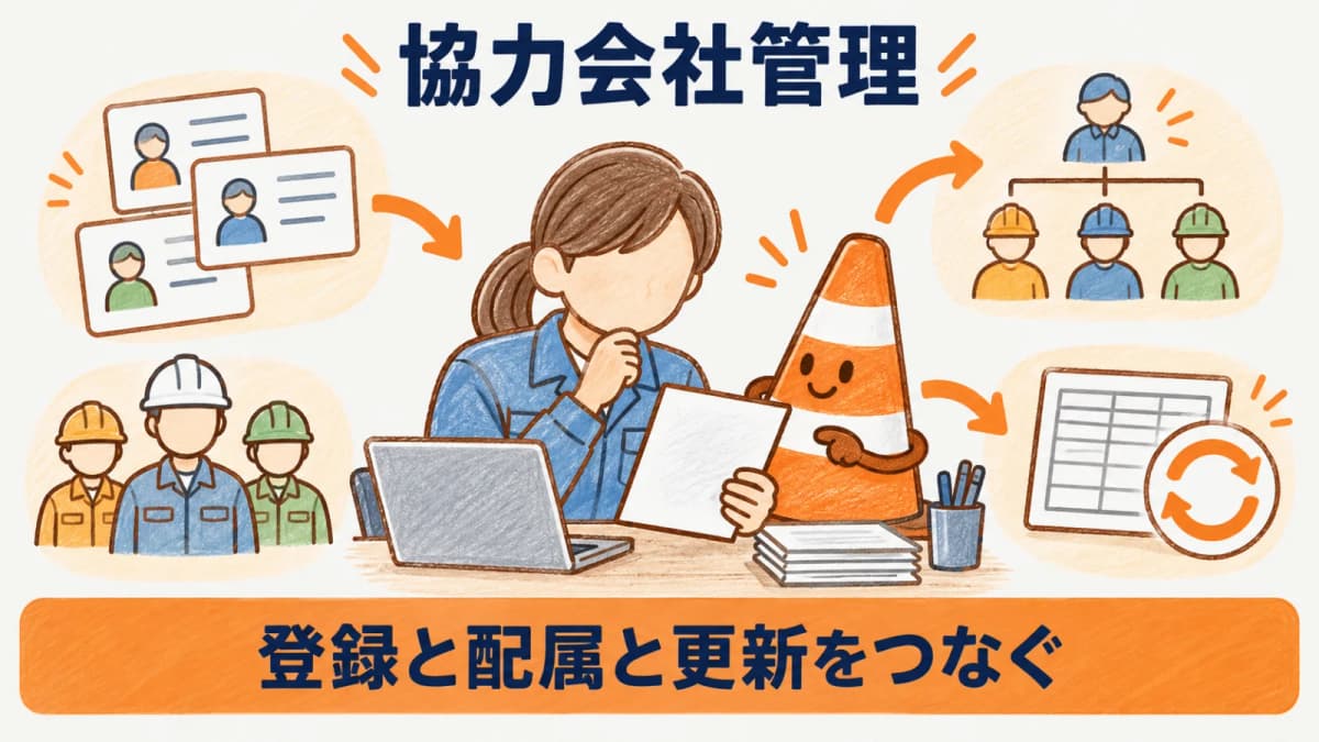 協力会社の連絡先や担当変更を台帳へ反映する場面