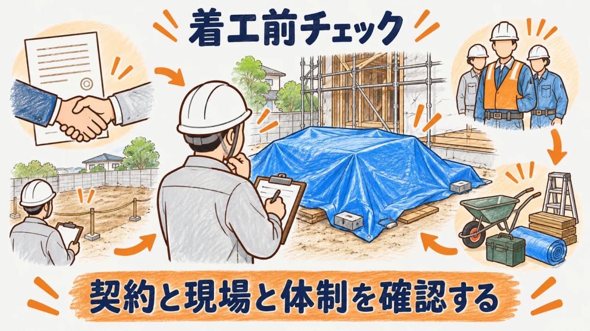 着工前チェックリストを確認順で使う工事準備