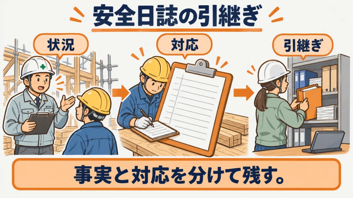 安全日誌の記録と確認者を結び付ける図