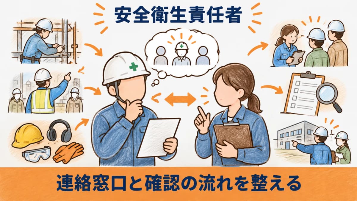 安全衛生責任者の役割を工事体制から確認する図