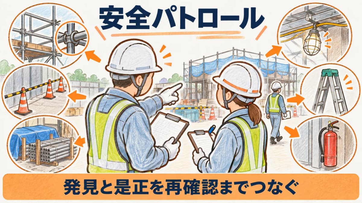工程に合わせて安全パトロールの重点箇所を選ぶ現場