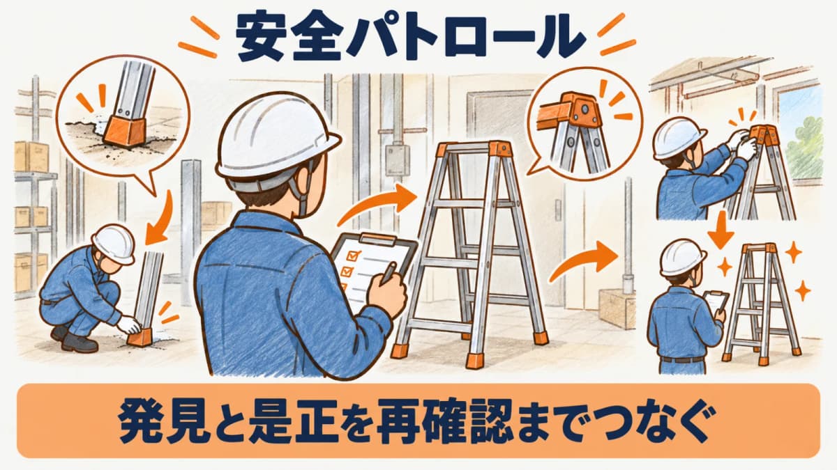 安全パトロールの是正期限と確認者を残す記録