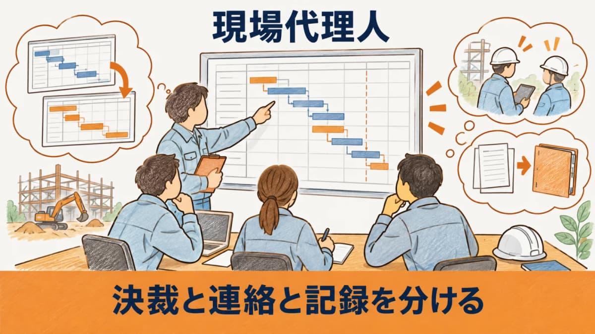 定例打合せで役割表の差分を確認する現場