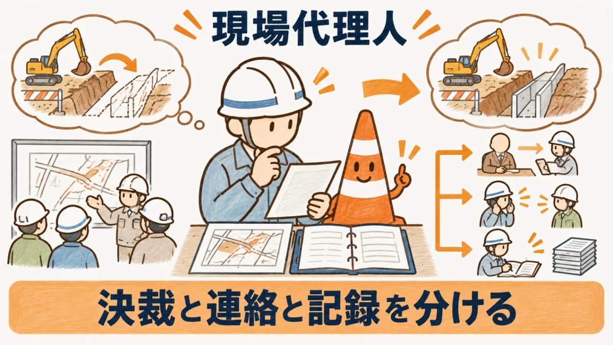 工程変更時に役割表を更新して連絡を整える図