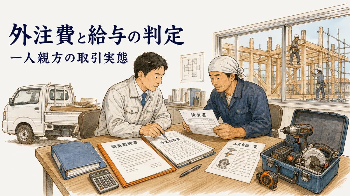 建設業の外注費と給与の判定|一人親方の取引記録と確認項目【2026年版】
