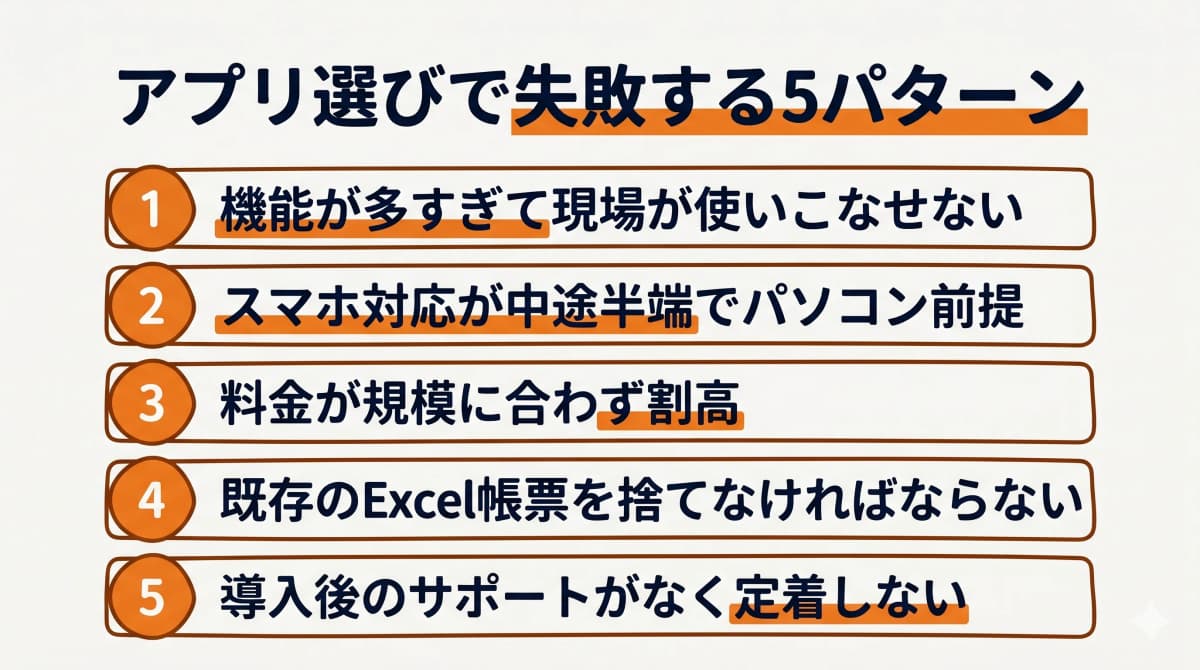 アプリ選びで失敗する5パターン
