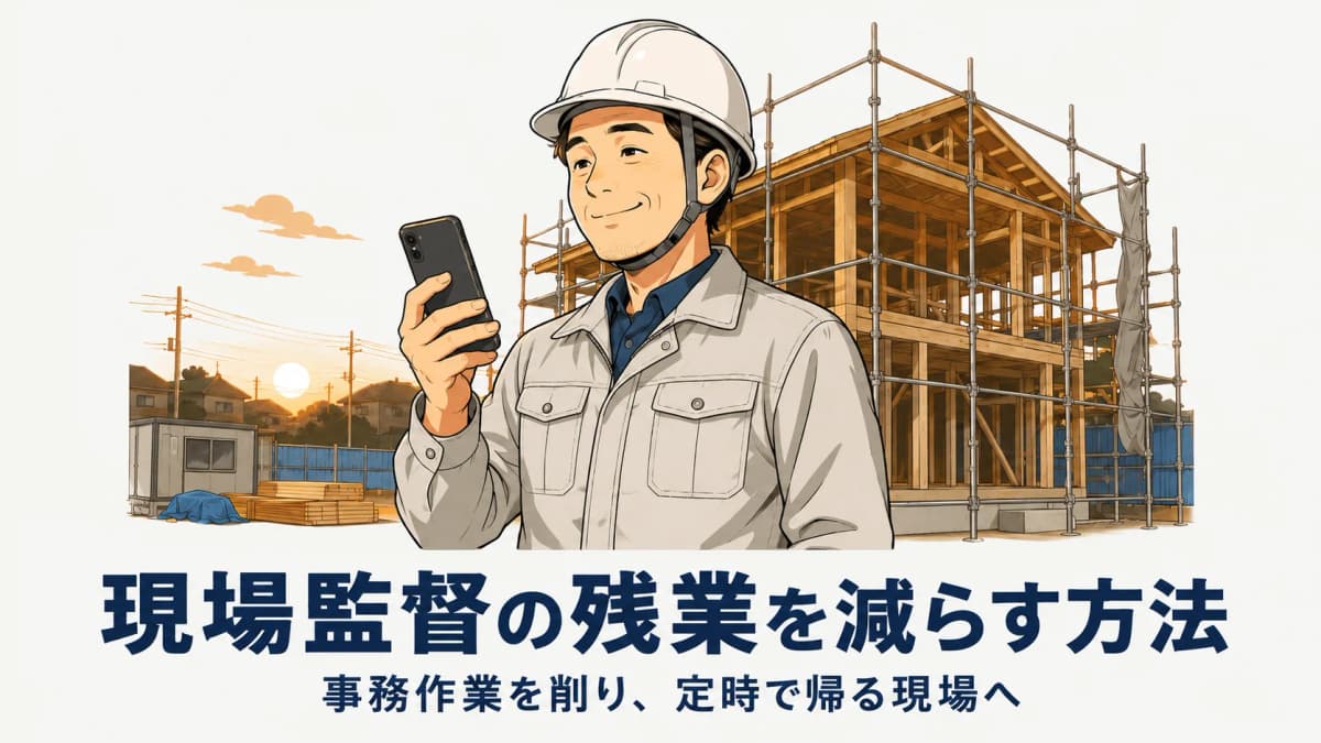 現場監督の残業を減らす方法:事務作業を削る現実的な手順【2026年版】