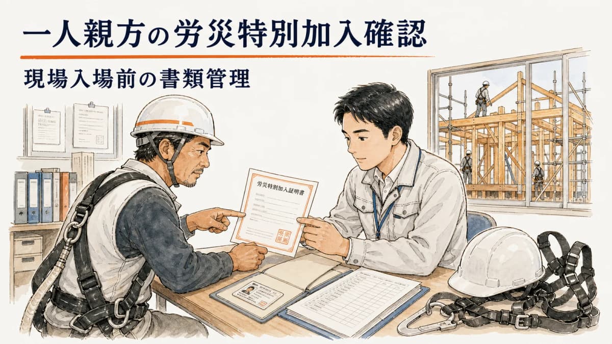 一人親方の労災特別加入を元請が確認する方法|現場入場前の書類管理【2026年版】