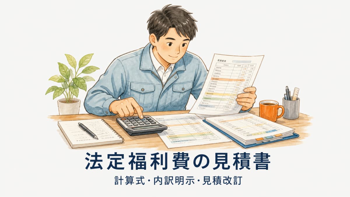 法定福利費の見積書の書き方|計算式と2025年12月施行対応【2026年版】