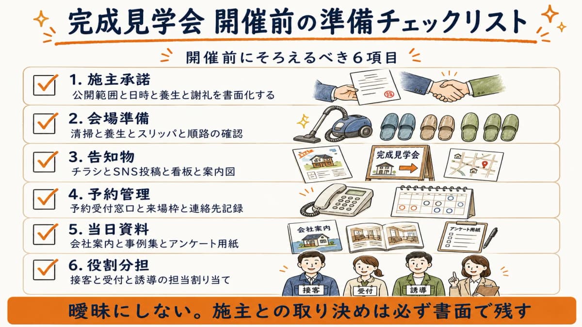 完成見学会の準備チェックリスト