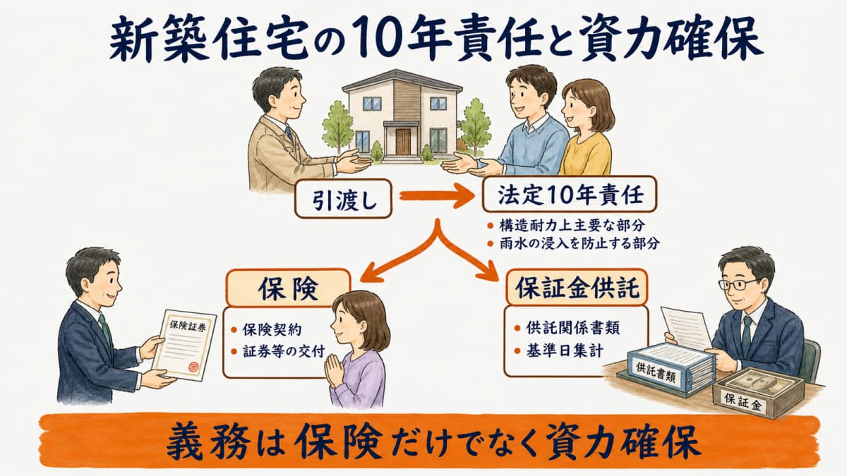 新築住宅の10年責任と保険・保証金供託の2方式