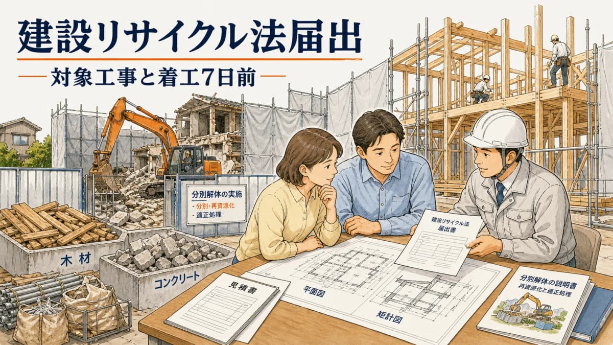 建設リサイクル法届出の書き方|対象工事と着工7日前の段取り【2026年版】