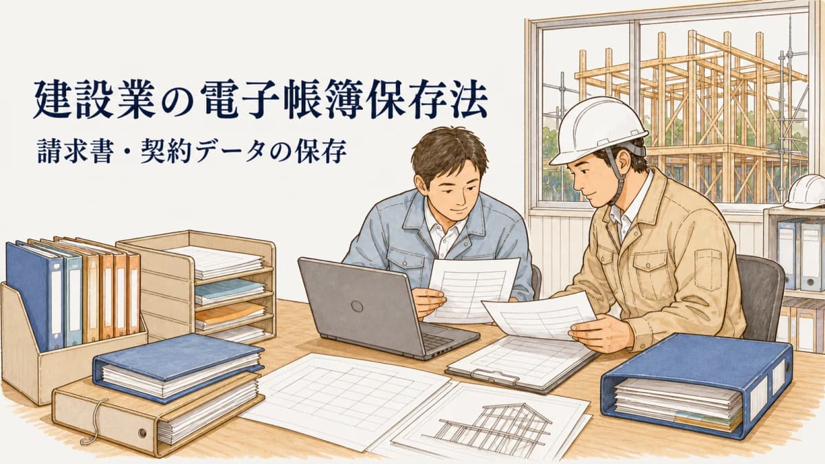 建設業の電子帳簿保存法対応|請求書・契約データの保存手順【2026年版】