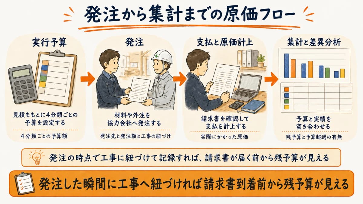 発注から支払・集計までの原価管理の実務フロー