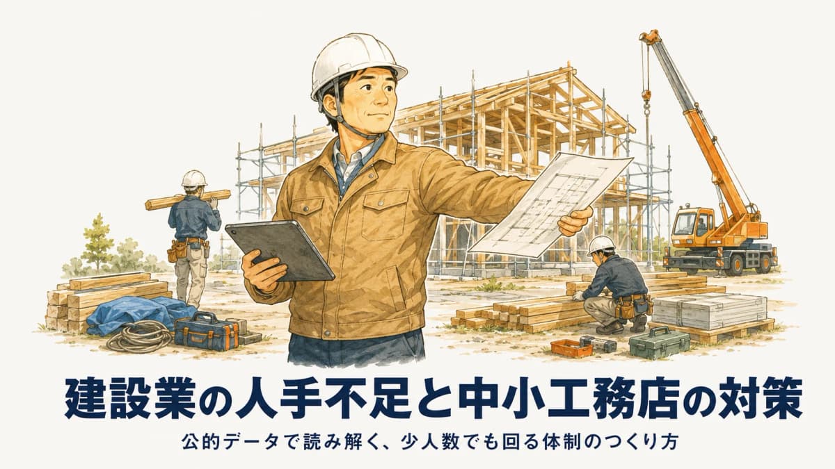 建設業の人手不足:現状データと中小工務店が取れる対策【2026年版】