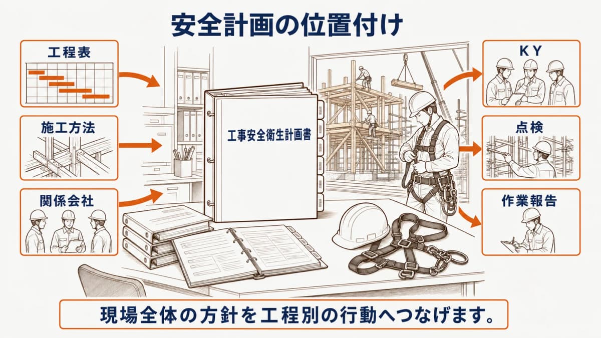 工事安全衛生計画書の位置付けを示す図