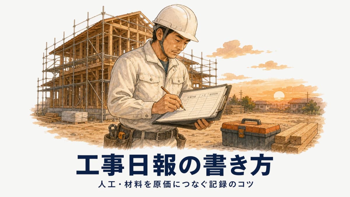 工事日報の書き方:記載項目・様式・無料テンプレートと人工・材料を原価につなぐ方法【2026年版】