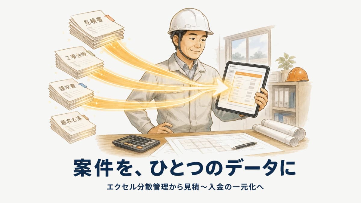 工務店の案件管理の方法:エクセル分散管理から見積〜入金の一元化へ【2026年版】
