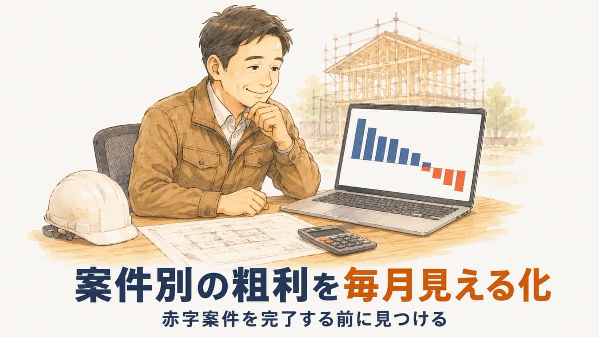工務店の粗利管理:案件別粗利を毎月見える化する方法【2026年版】