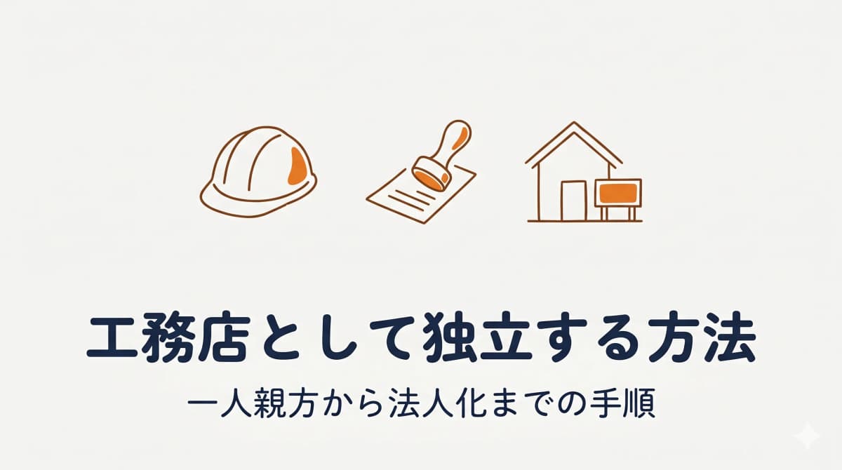工務店として独立する方法:一人親方から法人化までの手順【2026年版】