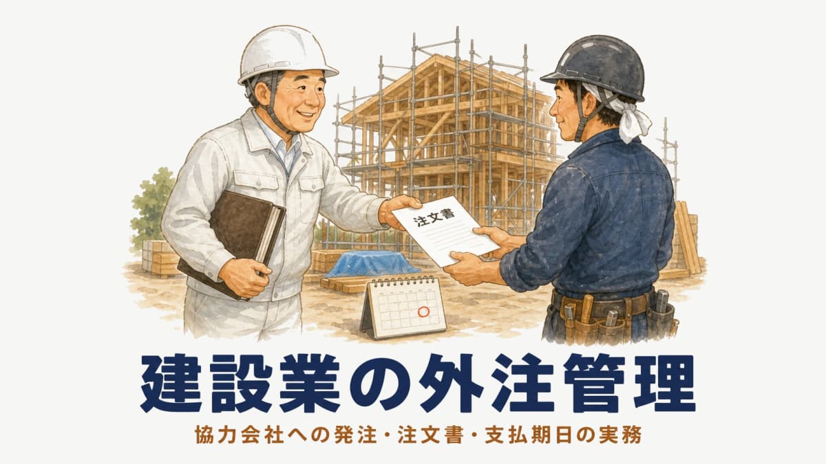 建設業の外注管理:協力会社への発注・注文書・下請代金の支払期日の実務【2026年版】