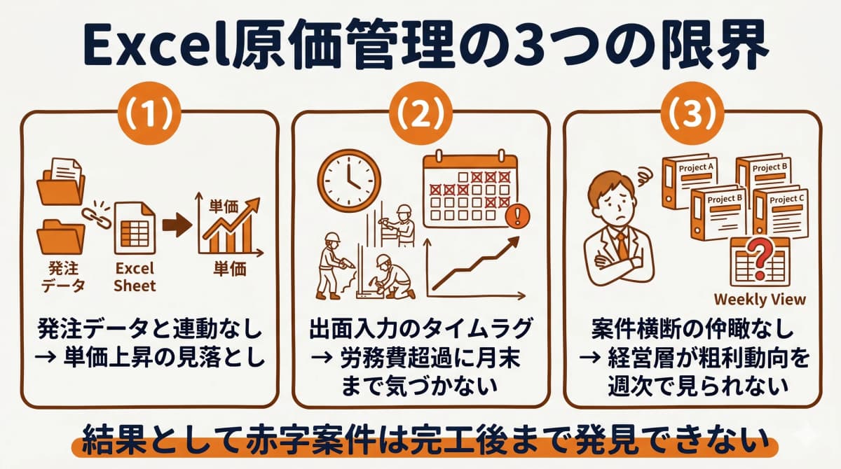 Excel原価管理の3つの限界