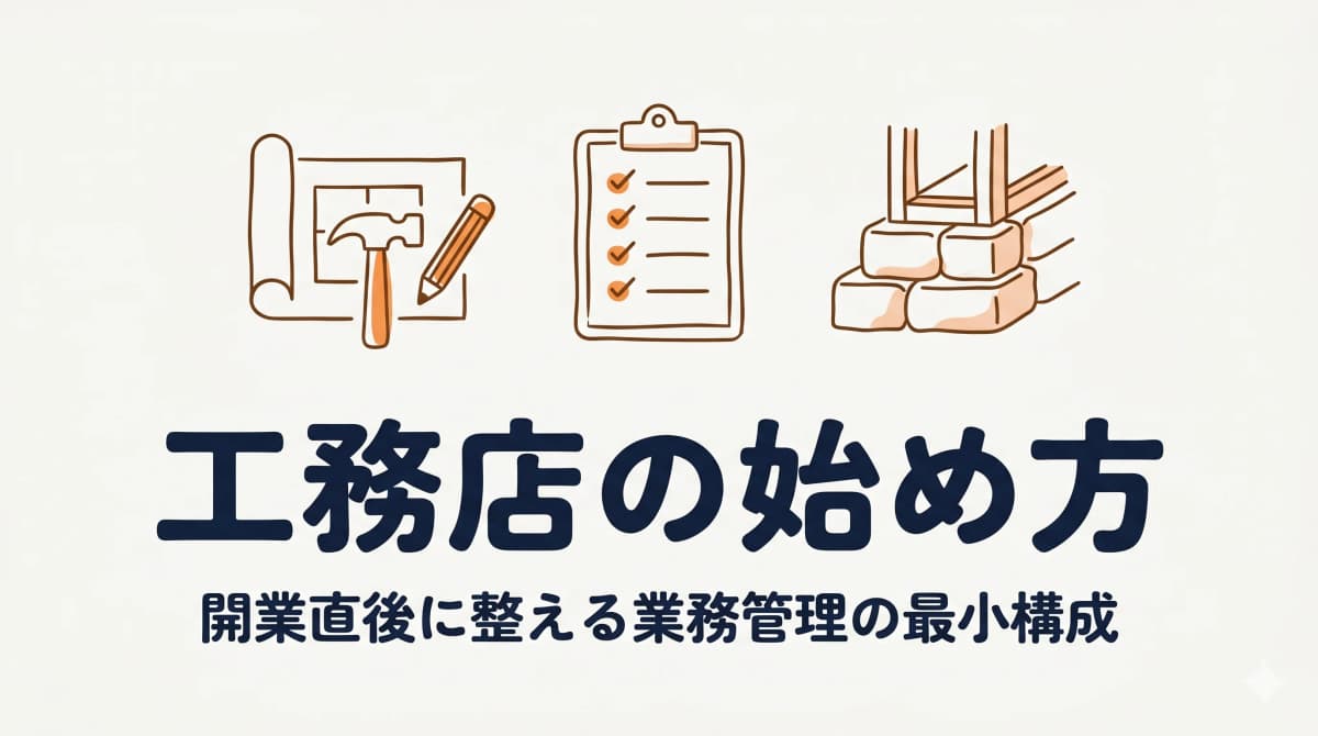 工務店の始め方:開業直後に整えるべき業務管理の最小構成【2026年版】