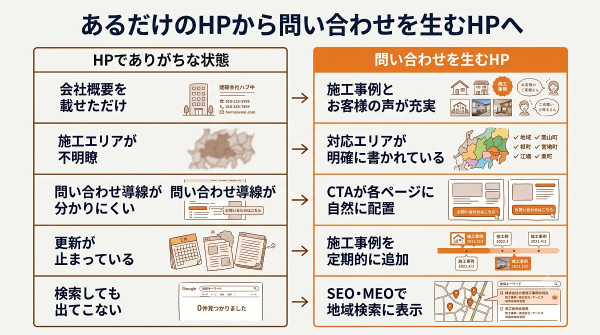 あるだけのHPから問い合わせを生むHPへ