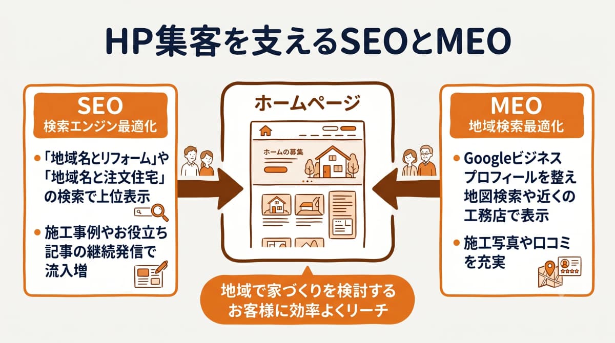 HP集客を支えるSEOとMEO