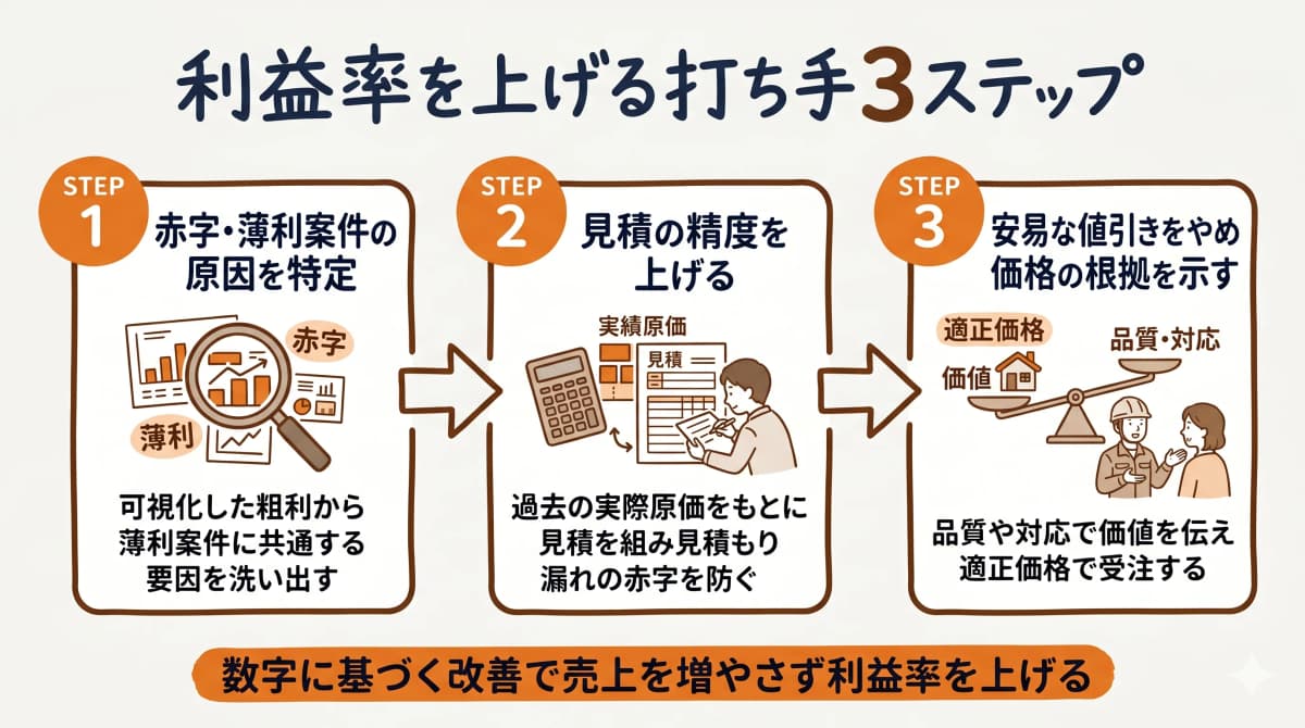 利益率を上げる打ち手3ステップ