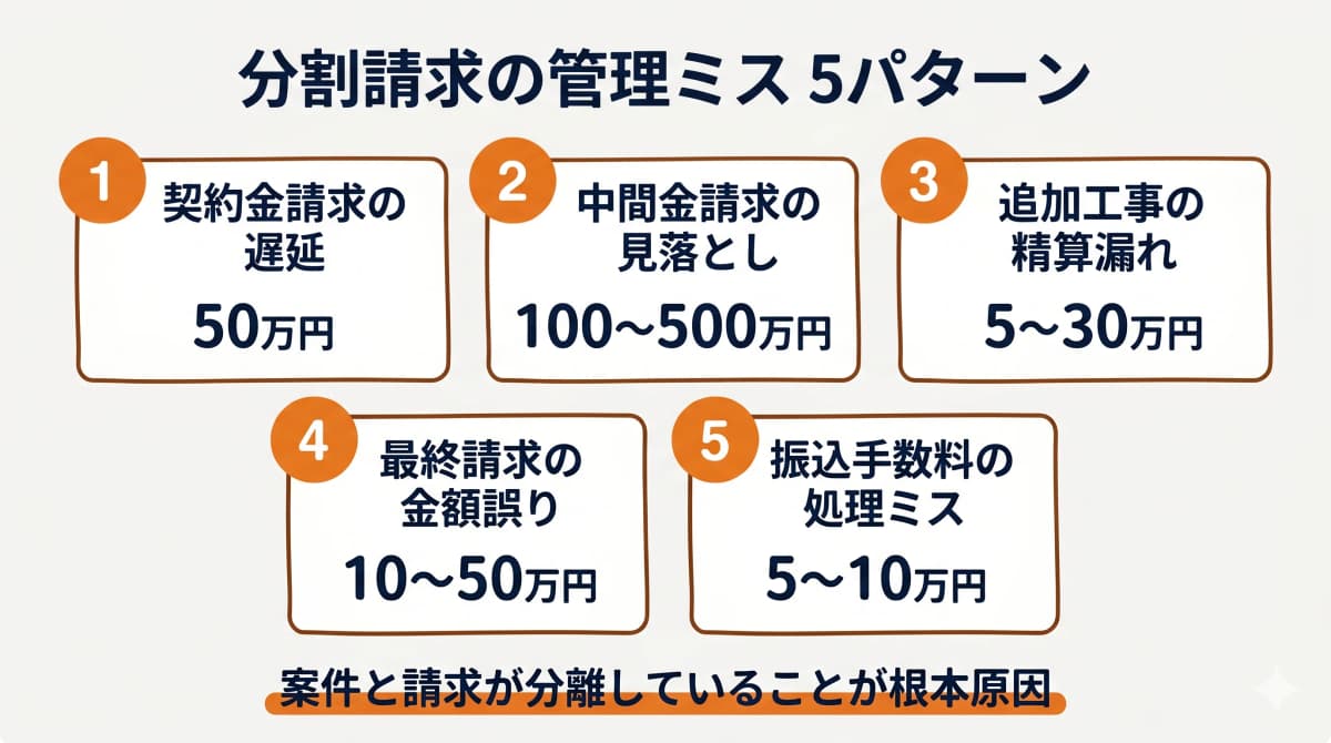 分割請求の管理ミス5パターン