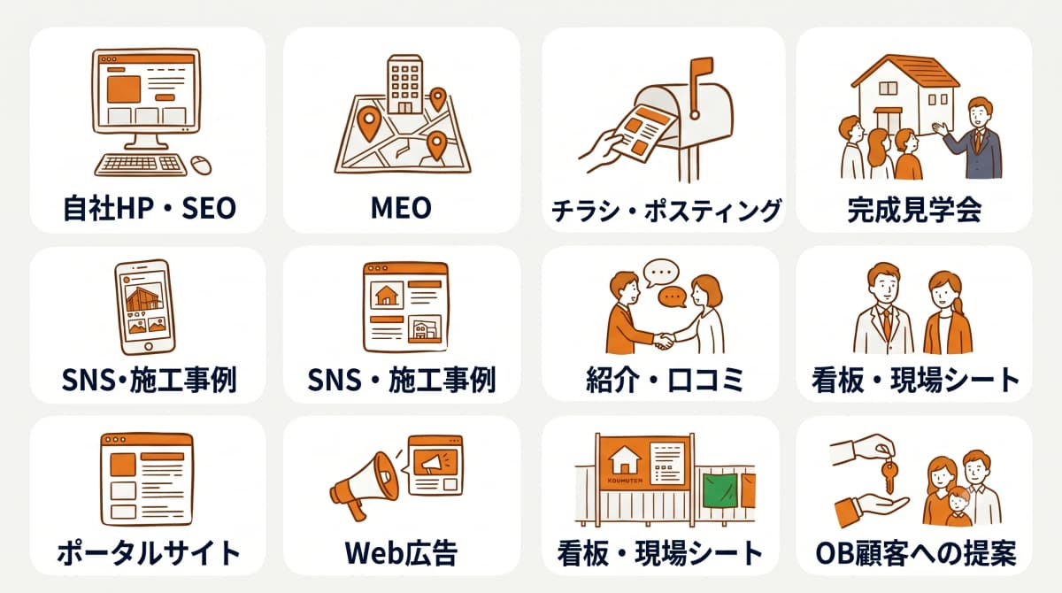 工務店の集客チャネル10選の全体像