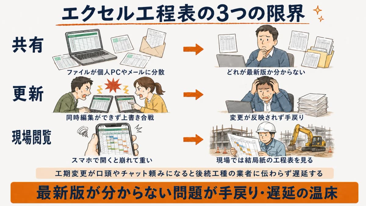 エクセル工程表の3つの限界