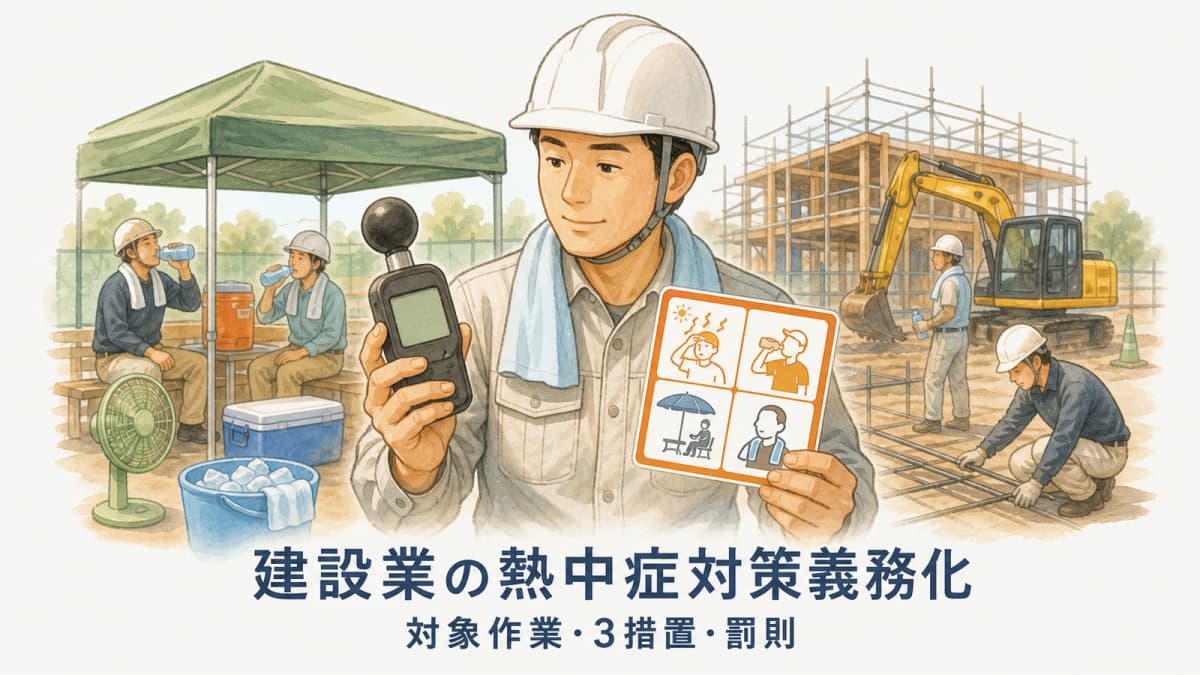 建設業の熱中症対策義務化|対象作業・措置・罰則【2026年版】