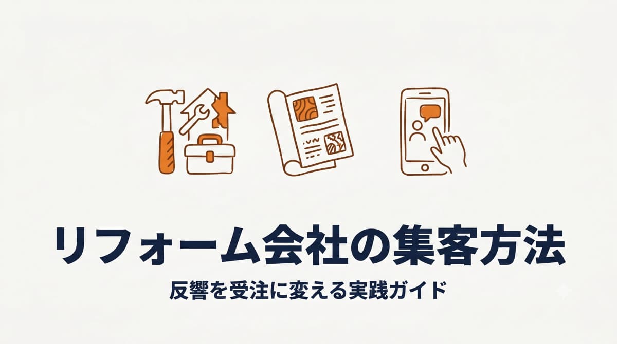 リフォーム会社の集客方法:反響を受注に変える実践ガイド【2026年版】