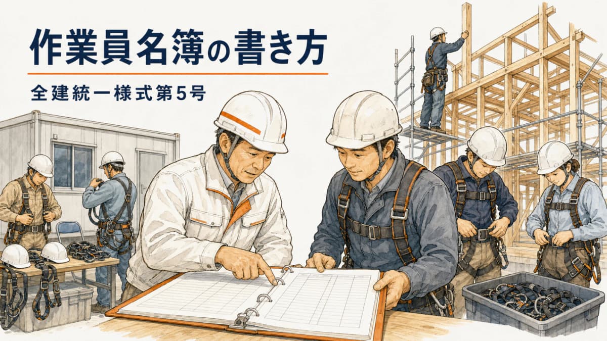 作業員名簿の書き方|全建統一様式第5号と記載項目の確認手順【2026年版】